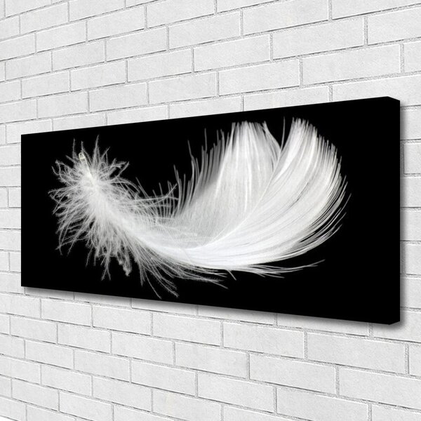 Tablou pe panza canvas Feather Art White