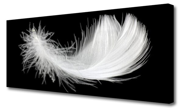 Tablou pe panza canvas Feather Art White