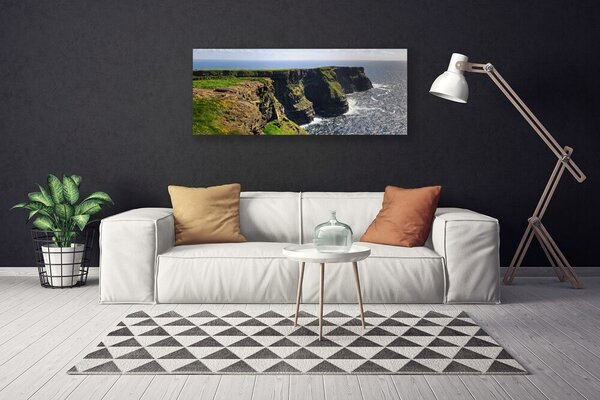 Tablou pe panza canvas Rock Sea Peisaj Maro Verde Albastru