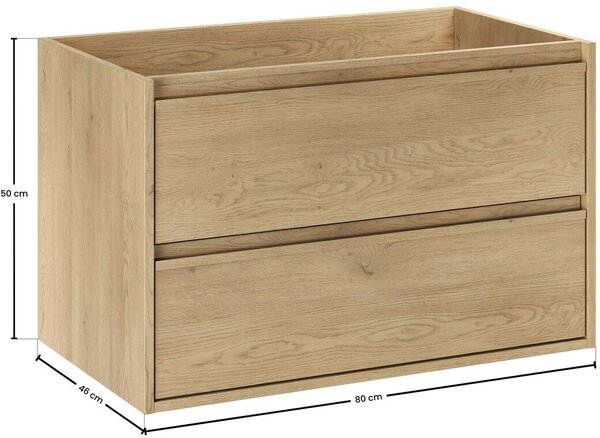 Comad Viola dulap 80x46x50 cm sub chiuveta pe perete stejar VIOLA CREMONA 82-80-46-2S