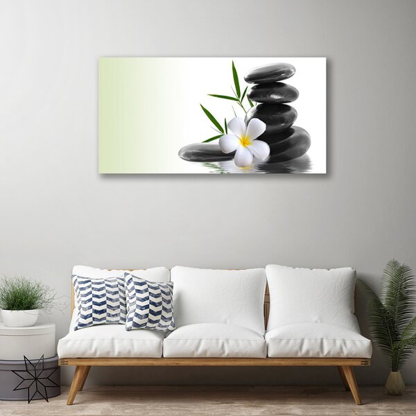 Tablou pe panza canvas Pietrele de flori Arta Alb Negru