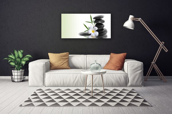 Tablou pe panza canvas Pietrele de flori Arta Alb Negru