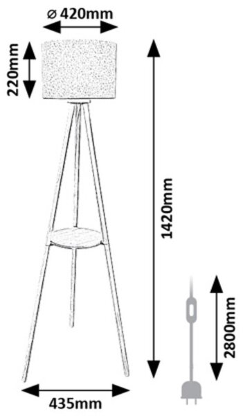 Rabalux Trevia lampă de podea 1x40 W lemn 74108