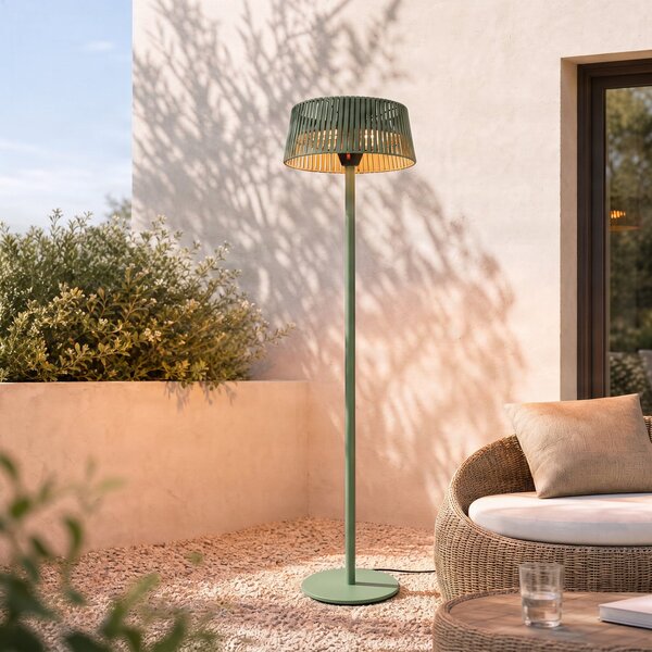 Radiator de terasă Pyravo, verde, 200 cm, aluminiu, IP44 - Lucande Lucande, Pyravo, Verde, Metal, Modern