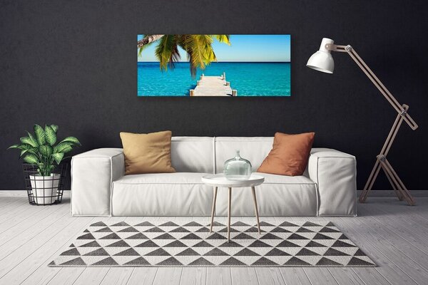 Tablou pe panza canvas Marea Podul Arhitectura Maro Albastru