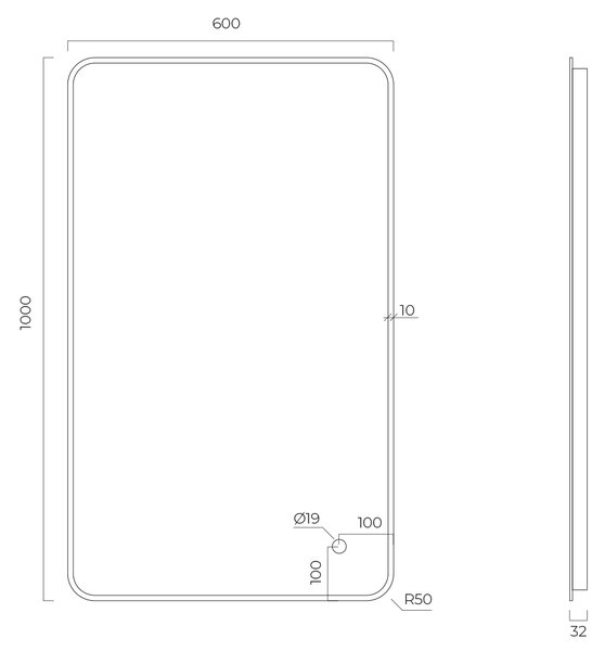 Oltens Nordlis oglindă 60x100 cm dreptunghiular cu iluminare cu covoraș de încălzire 64120510