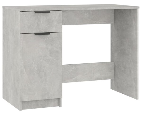 Birou, gri beton, 100x50x75 cm, lemn prelucrat