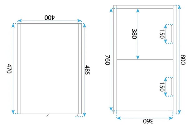 Rea Core dulap 80x47x40 cm sub chiuveta pe perete REA-M0412