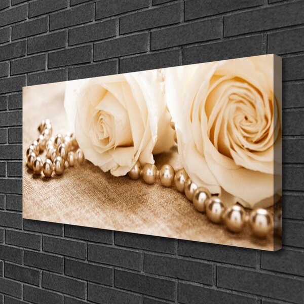 Tablou pe panza canvas Trandafiri Floral Verde