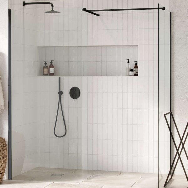 Excellent Vidoq perete cabină de duș walk-in 100 cm grafit periat/sticla transparentă KAEX.1506.1000.LP.AB
