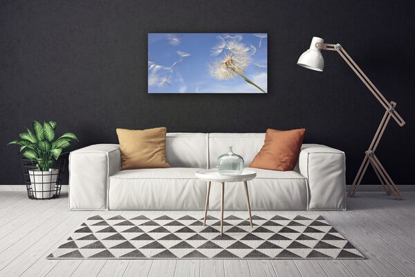 Tablou pe panza canvas Păpădie Floral Alb Albastru