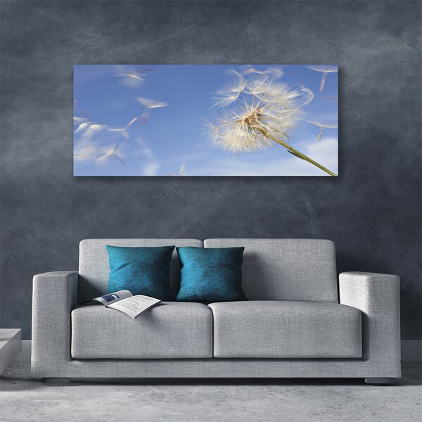 Tablou pe panza canvas Păpădie Floral Alb Albastru