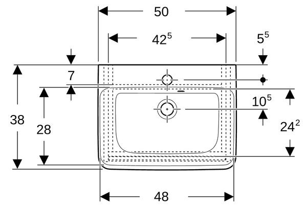 Geberit Selnova Square lavoar cu dulap 50 cm 504.132.DB.1