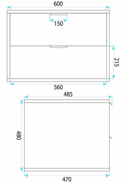 Rea Mono dulap 60x47x48 cm sub chiuveta pe perete alb REA-M0402