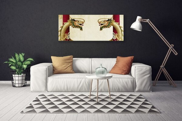 Tablou pe panza canvas Dragon Art Verde Roșu