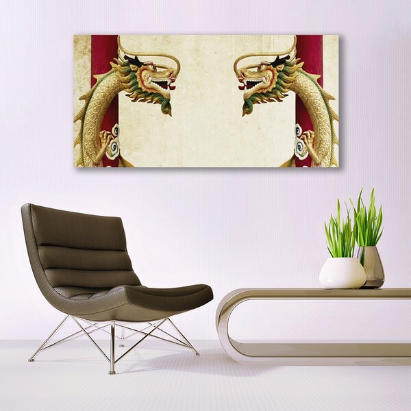 Tablouri acrilice Dragon Art Verde Roșu