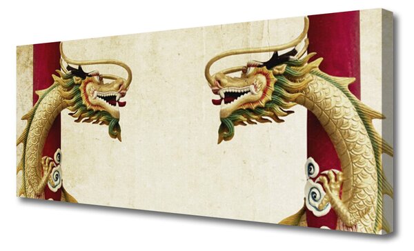Tablou pe panza canvas Dragon Art Verde Roșu