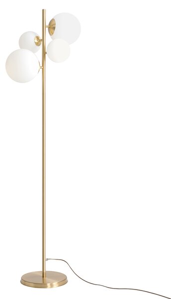Lampadar din metal auriu cu 4 becuri Bloom, 161 cm
