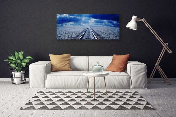 Tablou pe panza canvas Track Arhitectura Gri Albastru
