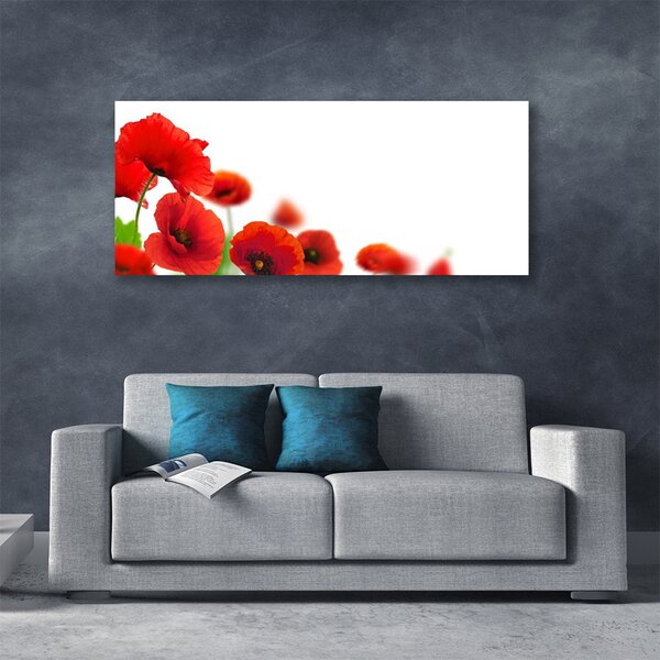 Tablou pe panza canvas Maci Floral Roșu Negru Verde
