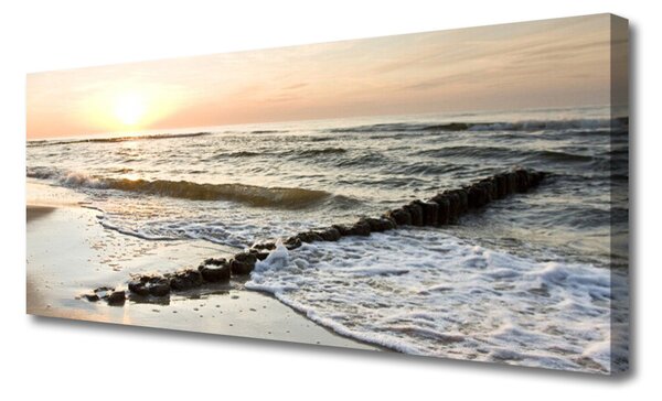 Tablou pe panza canvas Sea Peisaj Albastru Galben