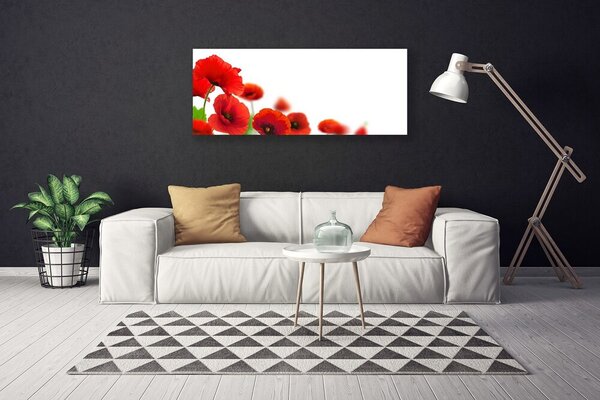 Tablou pe panza canvas Maci Floral Roșu Negru Verde