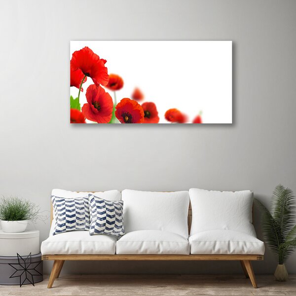 Tablou pe panza canvas Maci Floral Roșu Negru Verde