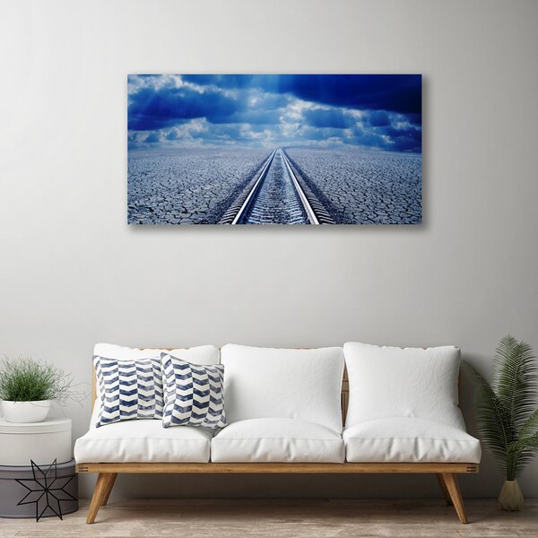 Tablou pe panza canvas Track Arhitectura Gri Albastru