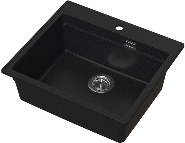 Ruvetti Absol 60 chiuvetă din granit 56x50 cm negru 3001AB_BC60_W