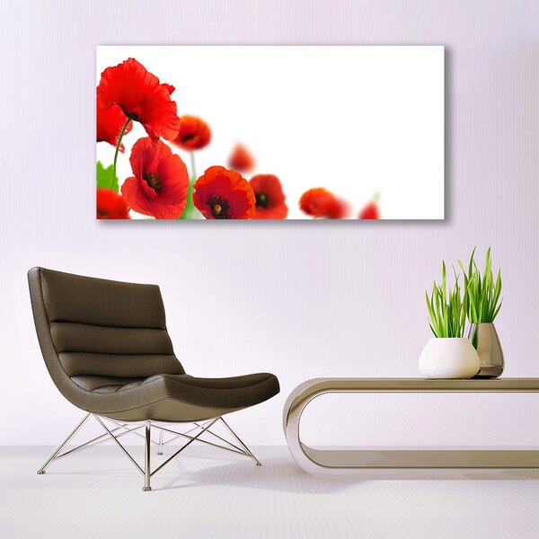 Tablou pe panza canvas Maci Floral Roșu Negru Verde