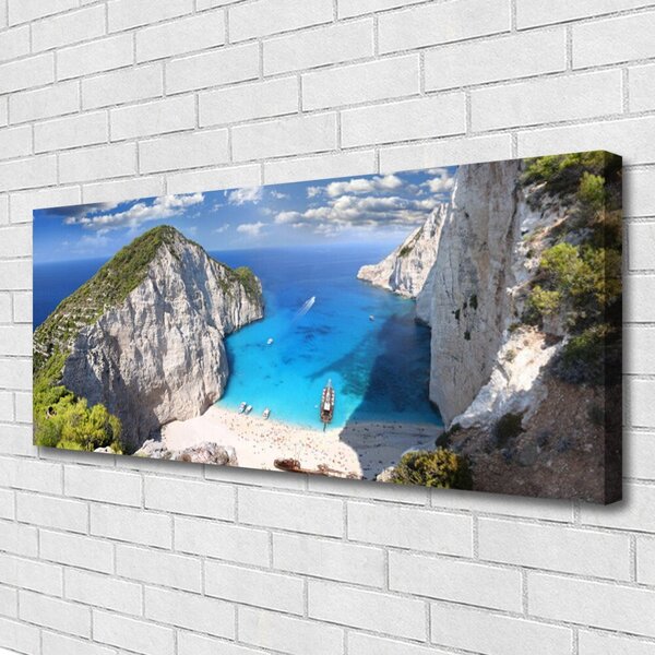Tablou pe panza canvas Gulf Peisaj Gri Albastru Maro Verde