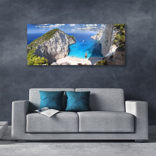 Tablou pe panza canvas Gulf Peisaj Gri Albastru Maro Verde