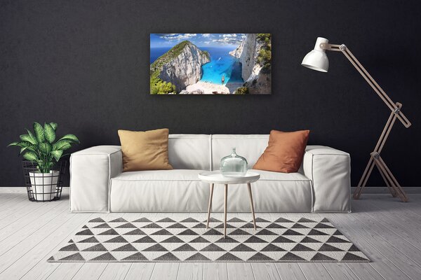 Tablou pe panza canvas Gulf Peisaj Gri Albastru Maro Verde