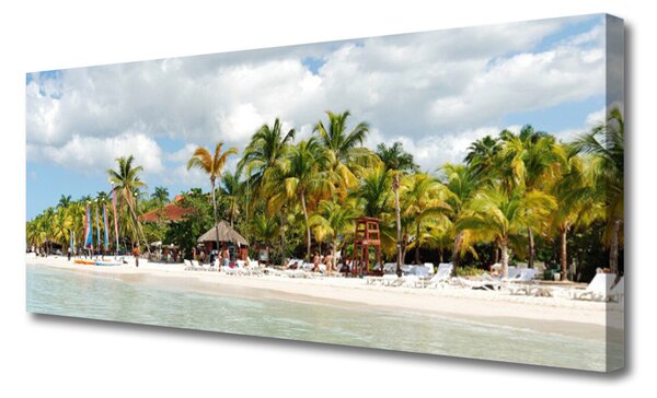 Tablou pe panza canvas Palm Beach Copaci Peisaj Brun Verde
