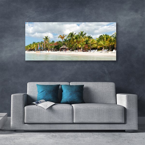 Tablou pe panza canvas Palm Beach Copaci Peisaj Brun Verde