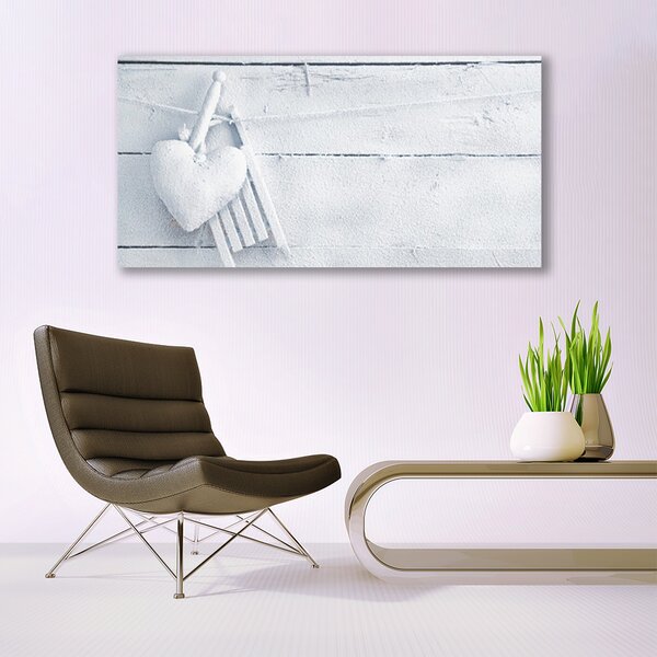 Tablou pe sticla Abstract Art White