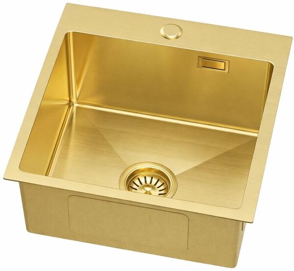 Ruvetti Masivo chiuveta din otel 50x50 cm auriu 5002M_PVD_GOLD50_W