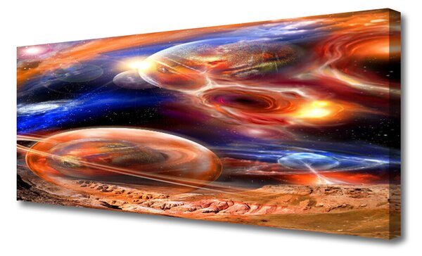 Tablou pe panza canvas Rezumat Universul Galben Albastru