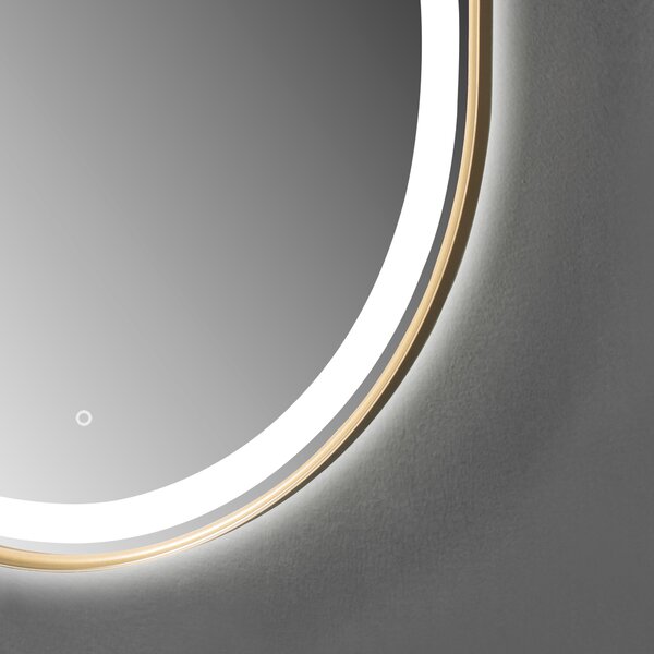 Ars Longa Eclisse oglindă 60x90 cm oval cu iluminare auriu LED-ECLISSE6090-Z