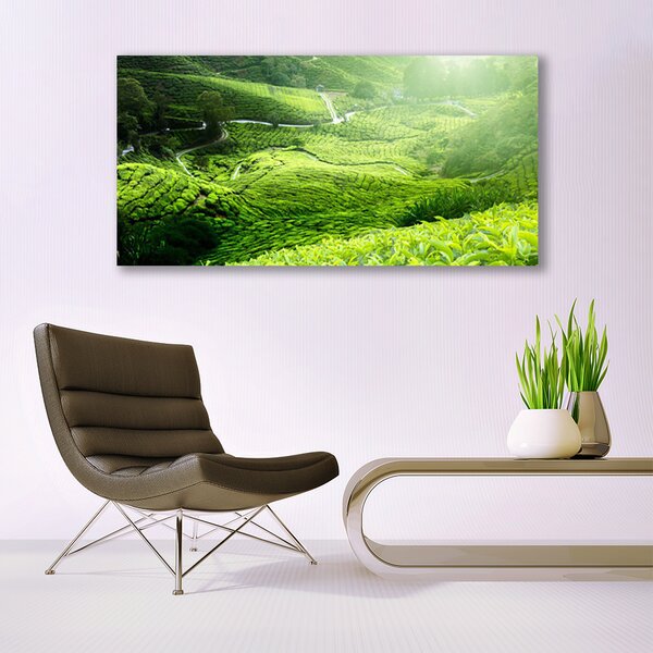 Tablou pe sticla Meadow Natura verde