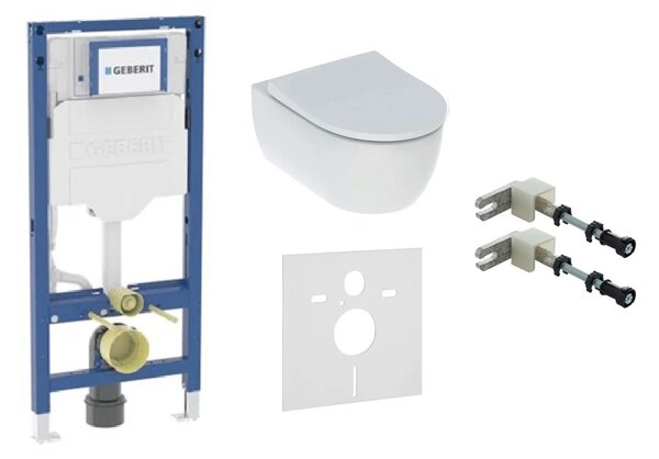 Set cadru încastrat Geberit Duofix 111.320.00.6, vas WC Geberit iCon 503.233.00.1, 111.815.00.1, 156.050.00.1