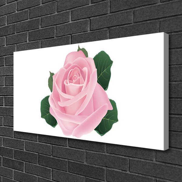 Tablou pe panza canvas Rose Floral Roz Verde