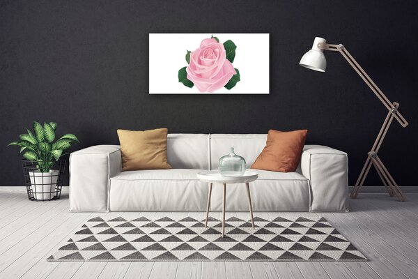 Tablou pe panza canvas Rose Floral Roz Verde