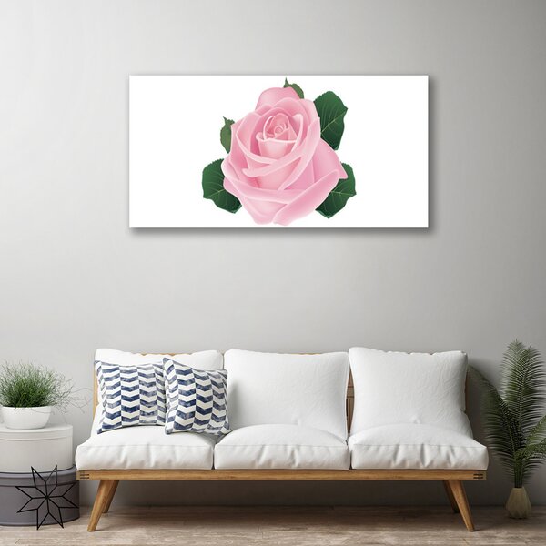 Tablou pe panza canvas Rose Floral Roz Verde