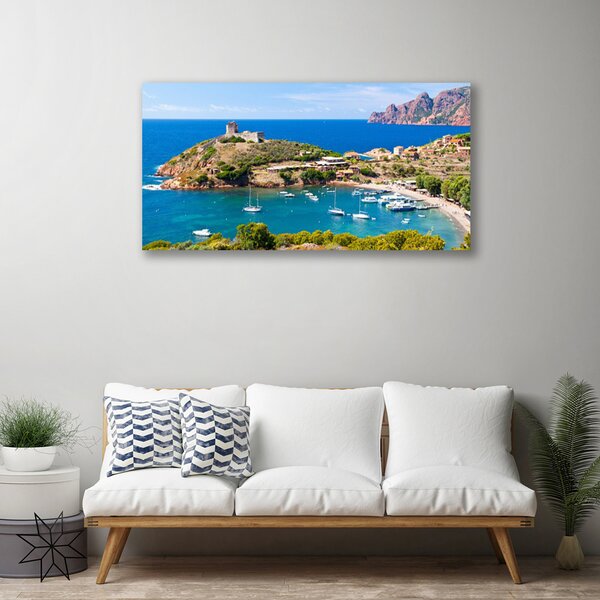 Tablou pe panza canvas Inlet Peisaj Albastru Verde