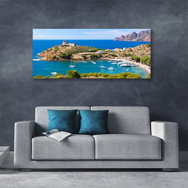 Tablou pe panza canvas Inlet Peisaj Albastru Verde
