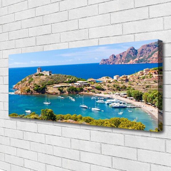 Tablou pe panza canvas Inlet Peisaj Albastru Verde