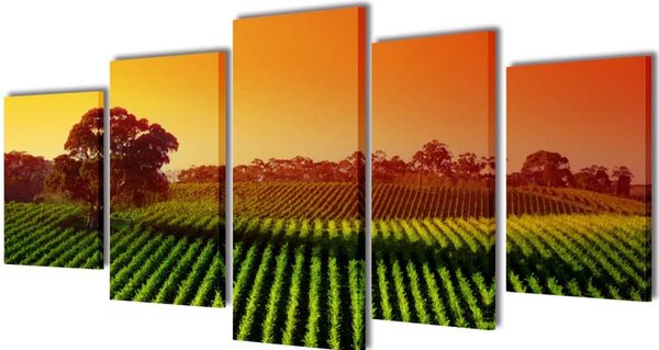 Set tablouri din pânză cu imprimeu câmpuri 100 x 50 cm