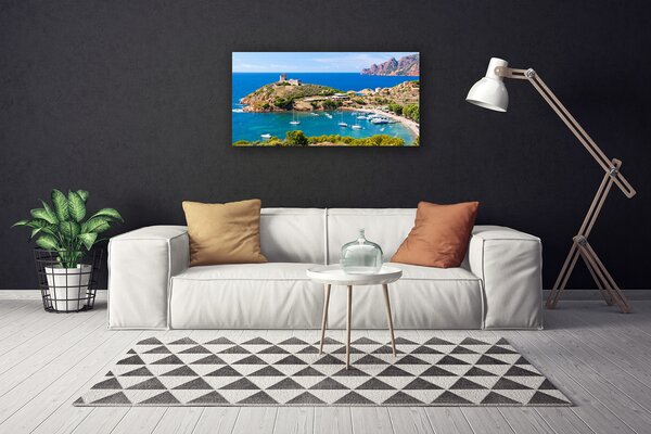 Tablou pe panza canvas Inlet Peisaj Albastru Verde