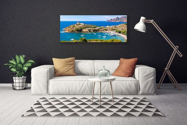 Tablou pe panza canvas Inlet Peisaj Albastru Verde